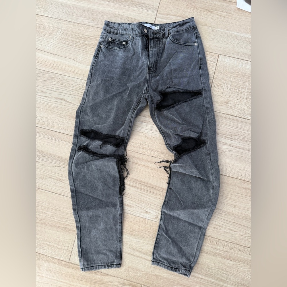 Adika Women’s Distressed Black/Gray Jeans Small